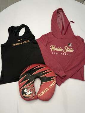 Florida State Seminoles Fan Bundle Blue 84 Vintage Crop Hoodie Nike Dri-FIT Tank